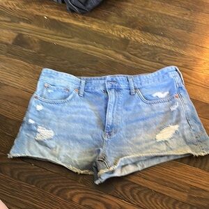 Madewell Blue Distressed Jean Shorts